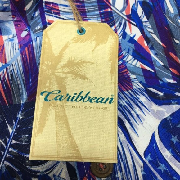 Caribbean Roundtree & Yorke Hawaiian Shirt Men's Size XL Tropical Vacation NWT - Picture 9 of 12